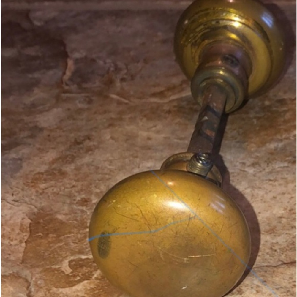 Antique brass doorknob